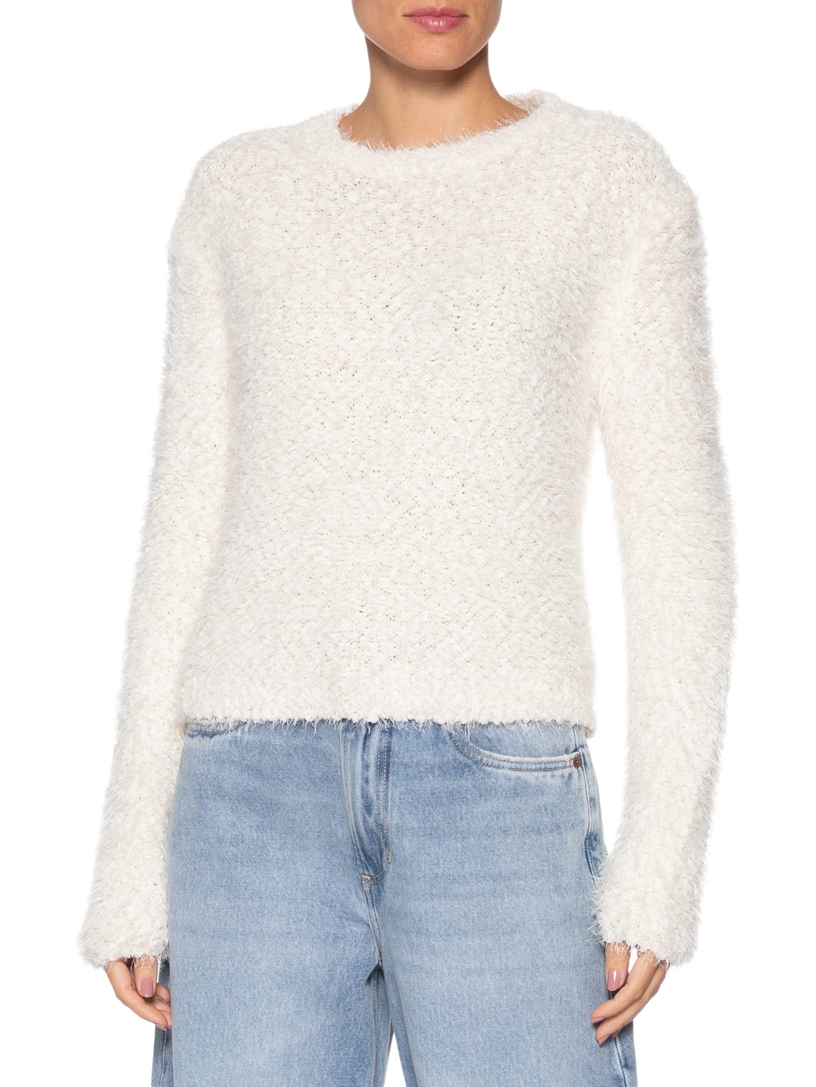 Suéter Feminino Tricot Texturizado  Off White Basiq