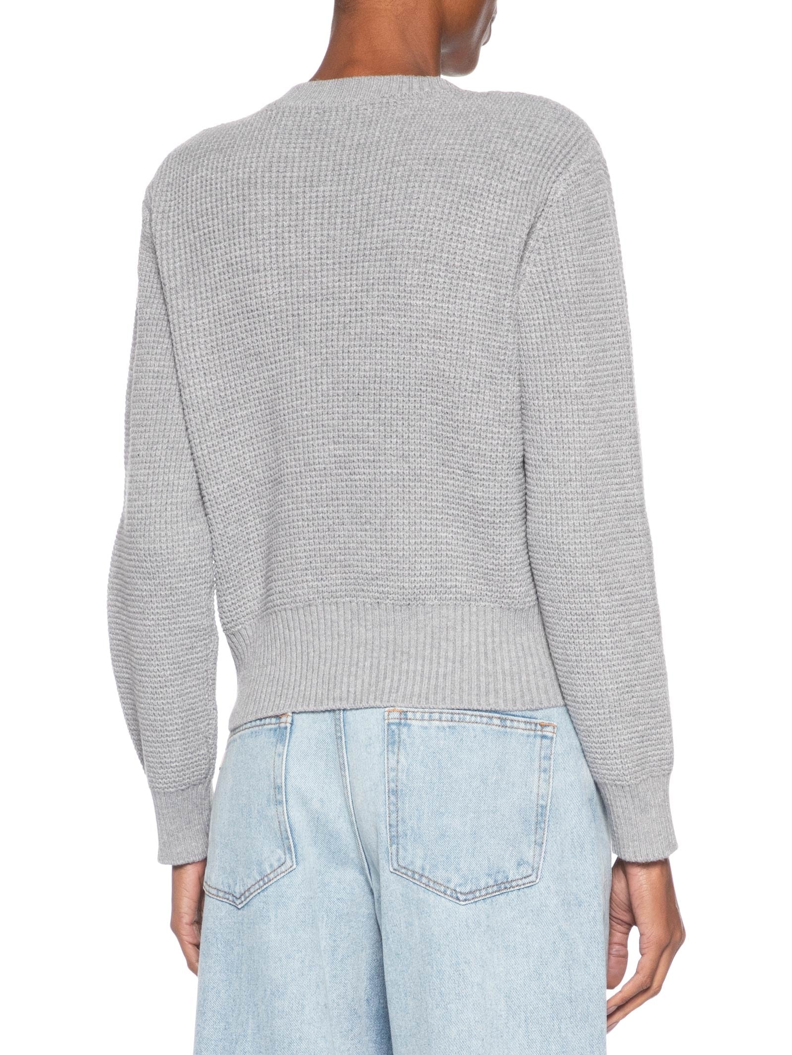 Suéter Feminino Tricot Texturizado Oversized Cinza Basiq