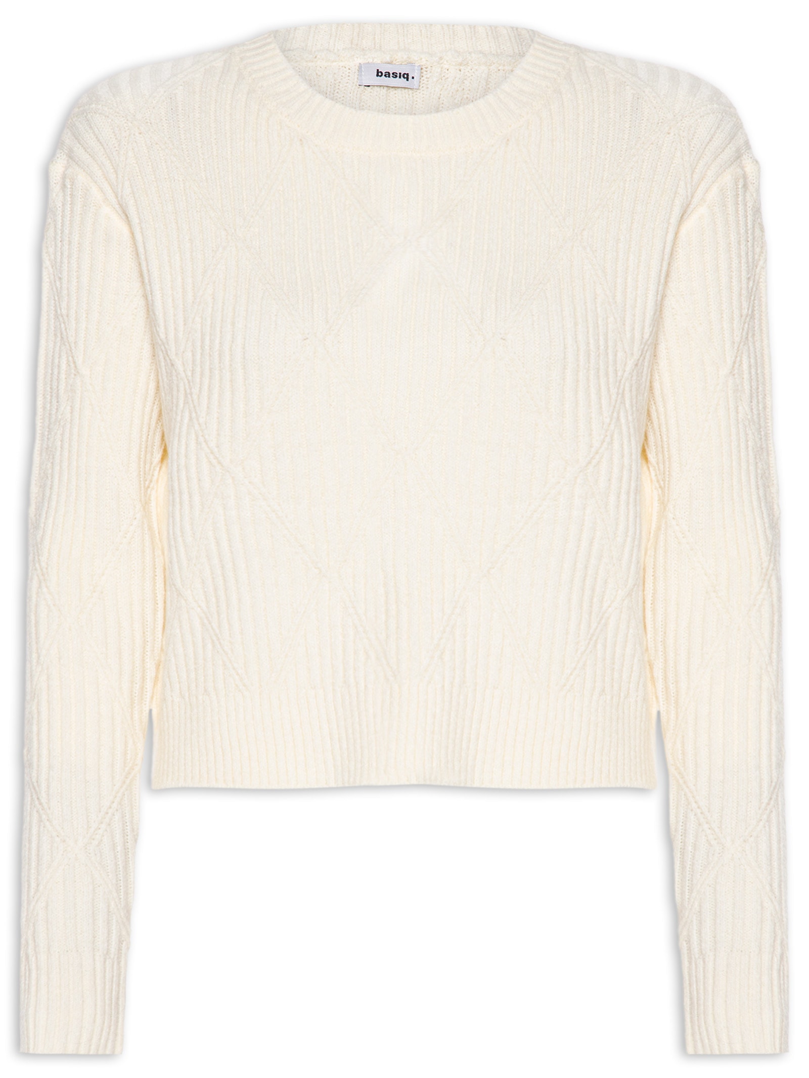 Suéter Feminino Tricot Texturizado  – Off White Basiq
