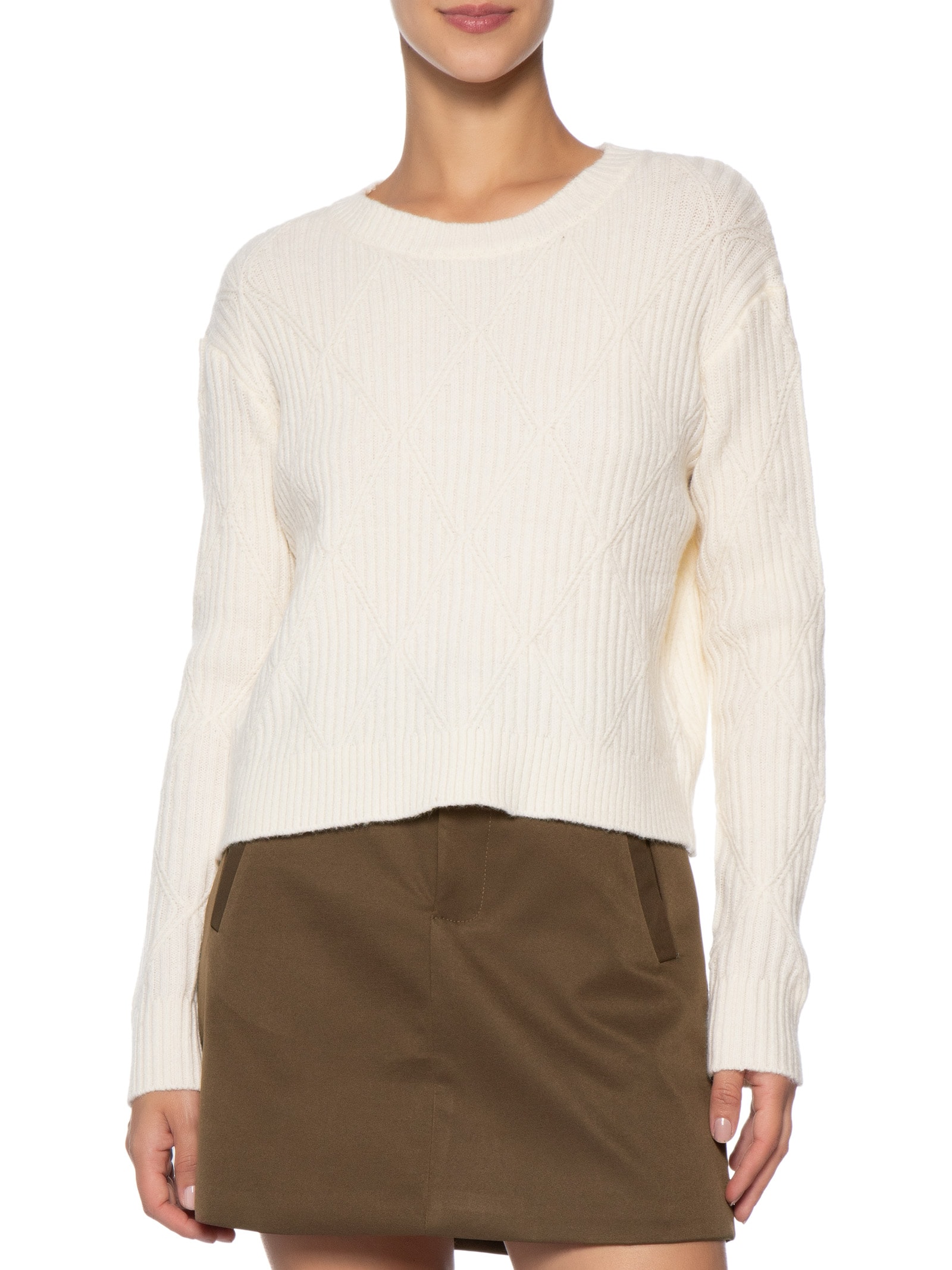 Suéter Feminino Tricot Texturizado  – Off White Basiq