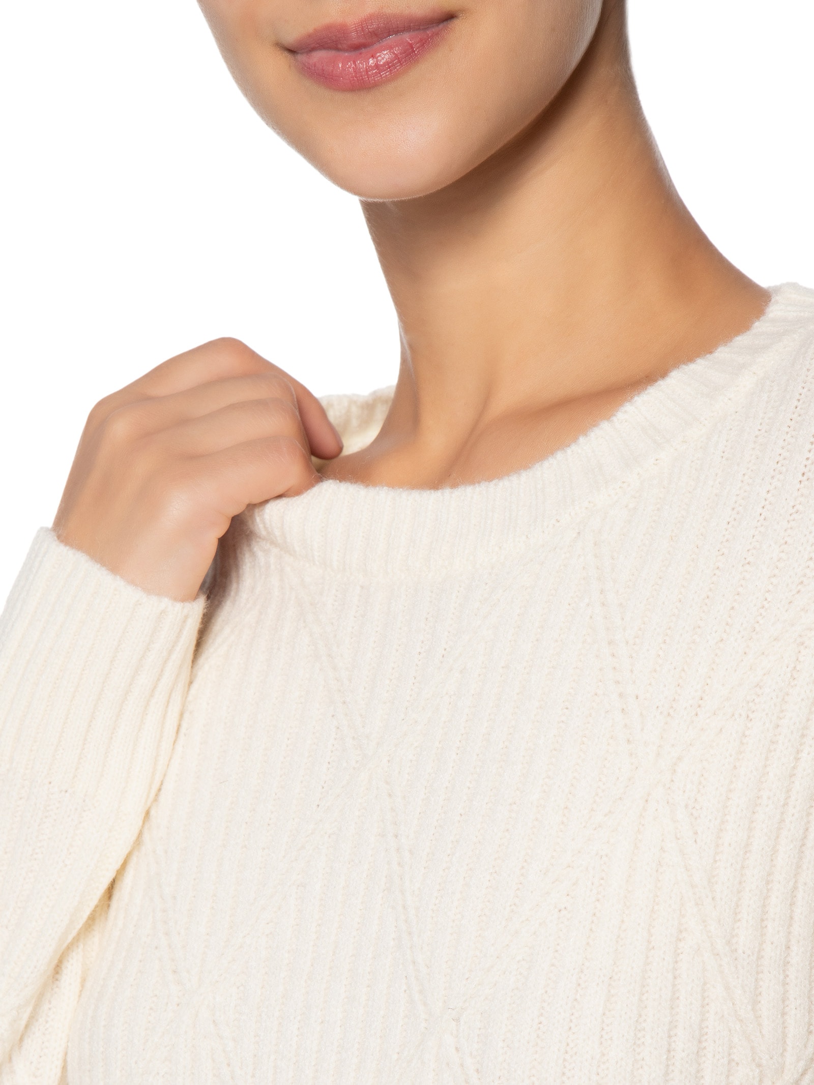 Suéter Feminino Tricot Texturizado  – Off White Basiq