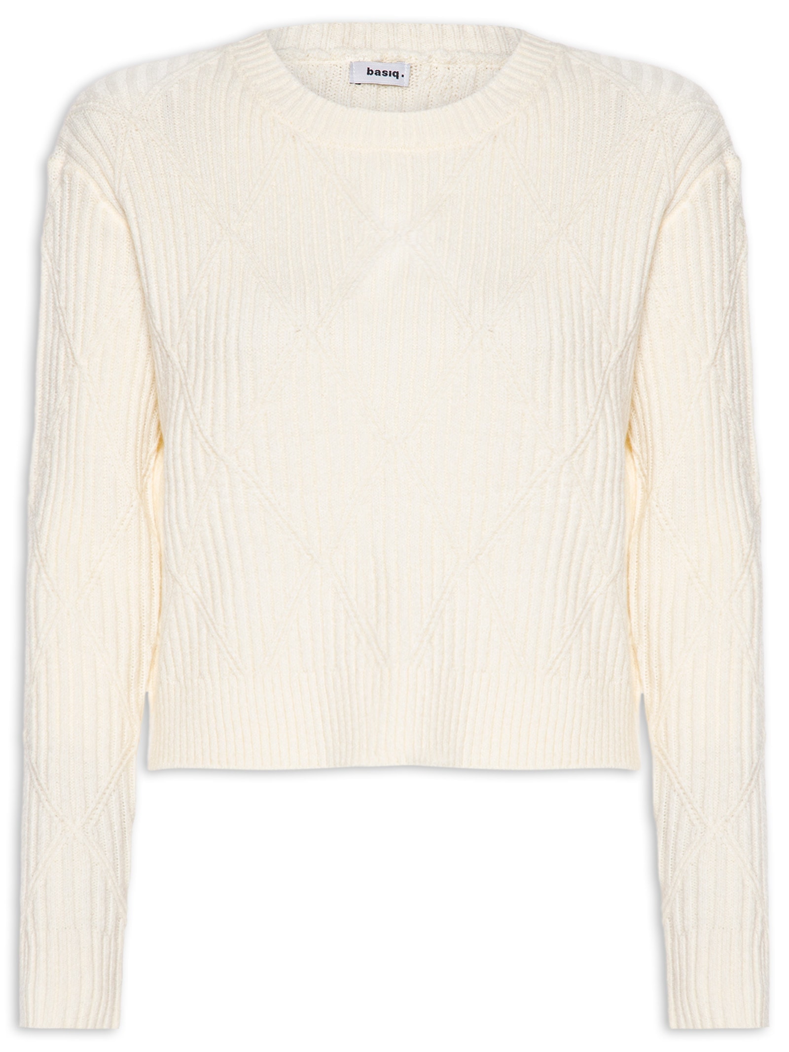 Suéter Feminino Tricot Texturizado  – Off White Basiq