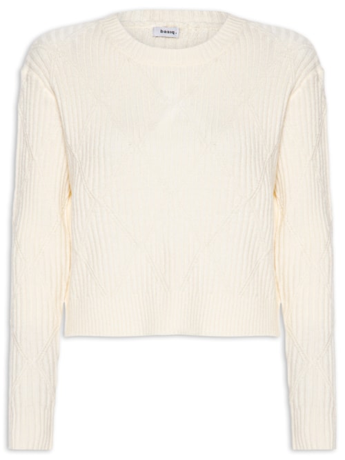 Suéter Feminino Tricot Texturizado – Off White