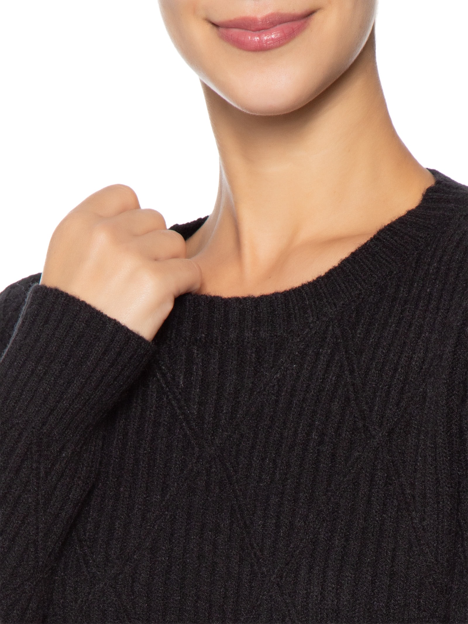 Suéter Feminino Tricot Texturizado  – Preto Basiq
