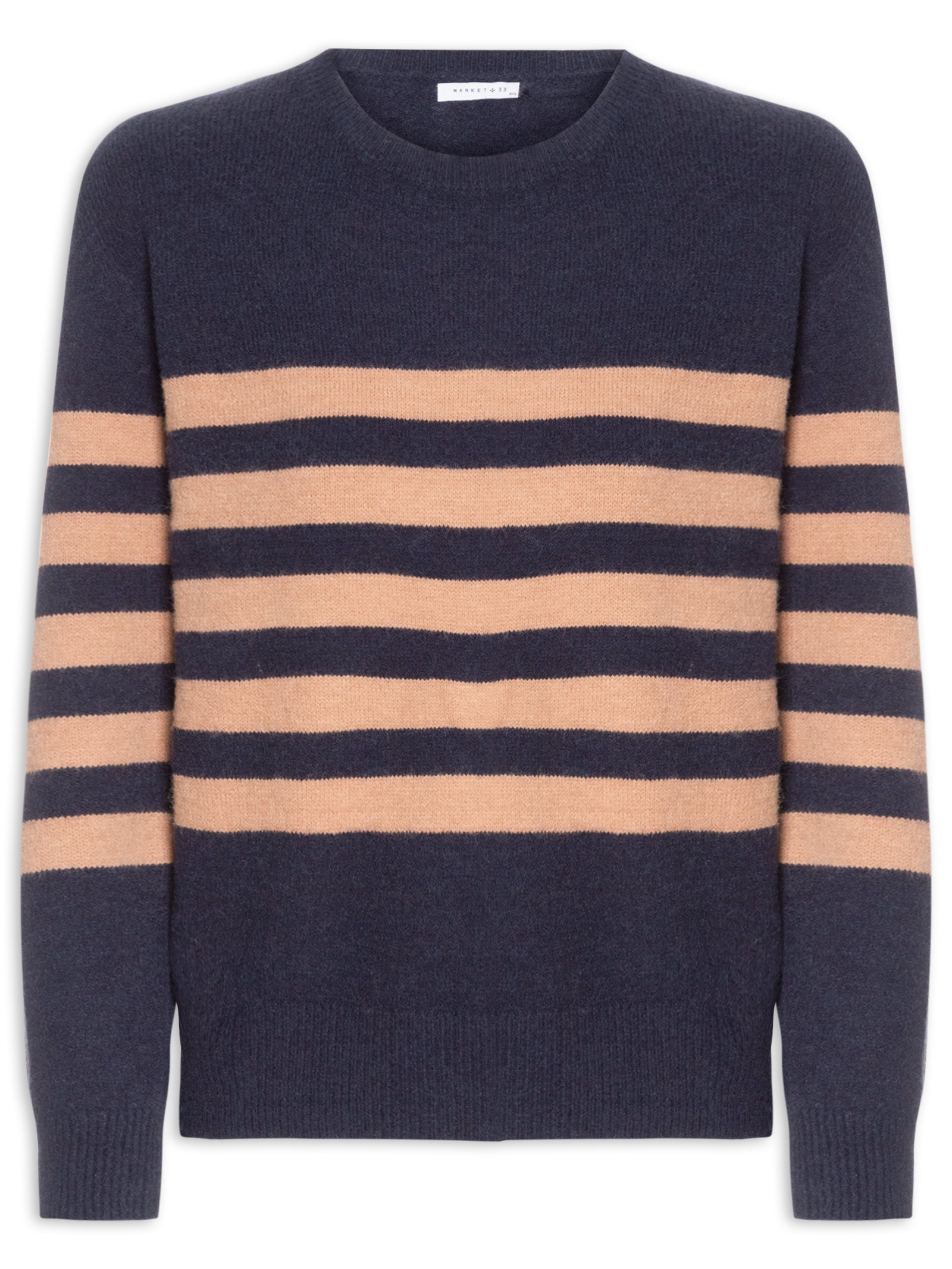 Suéter Listrado Feminino Azul Market 33