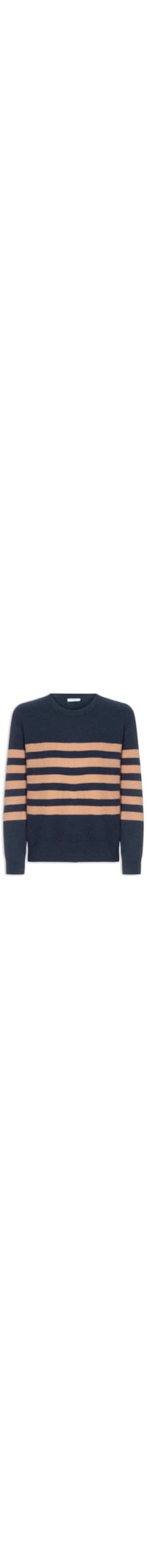 Suéter Listrado Feminino Em Tricot - Azul