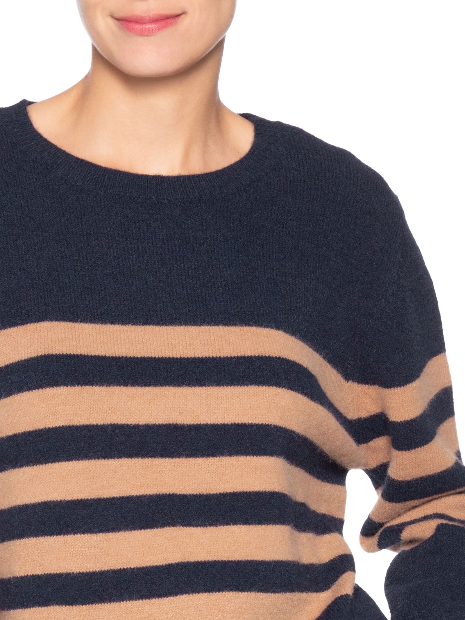 Suéter Listrado Feminino Em Tricot  Azul Market 33