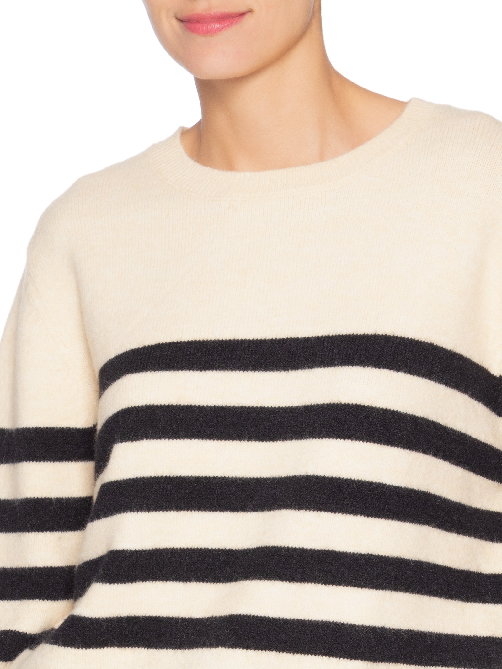 Suéter Listrado Feminino Em Tricot  Bege Market 33