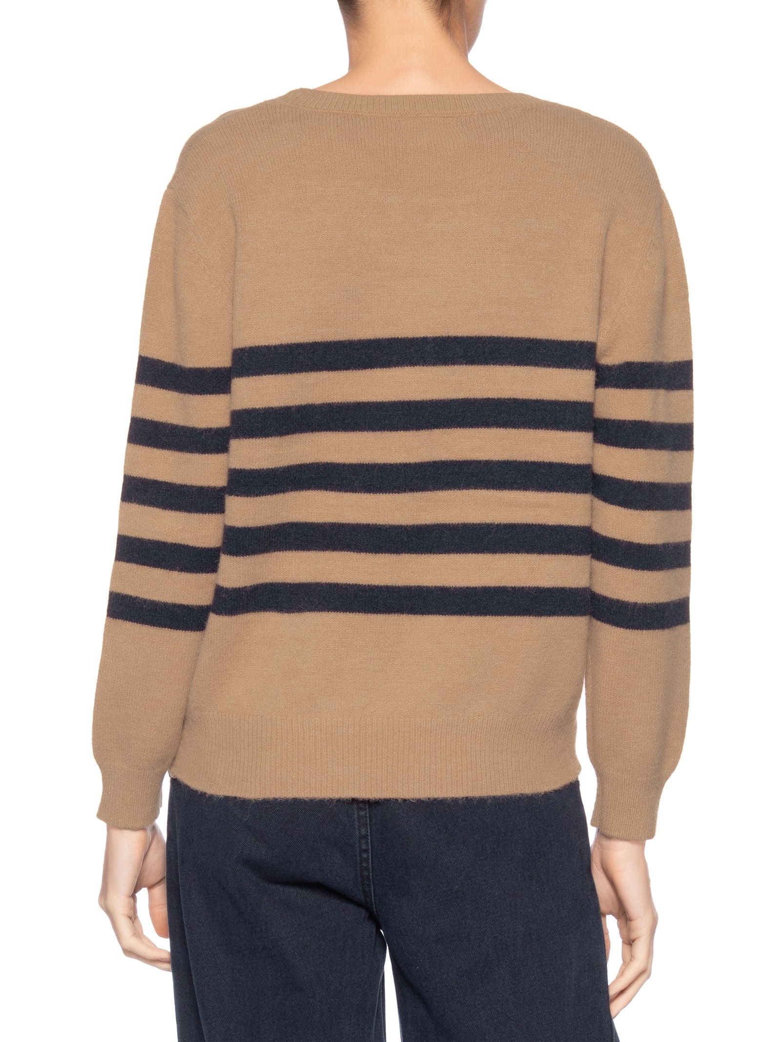 Suéter Listrado Feminino Em Tricot  Marrom Market 33