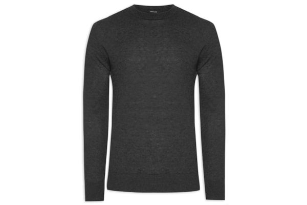 Suéter Maculino Manga Longa Mix Wool Cashmere - Preto