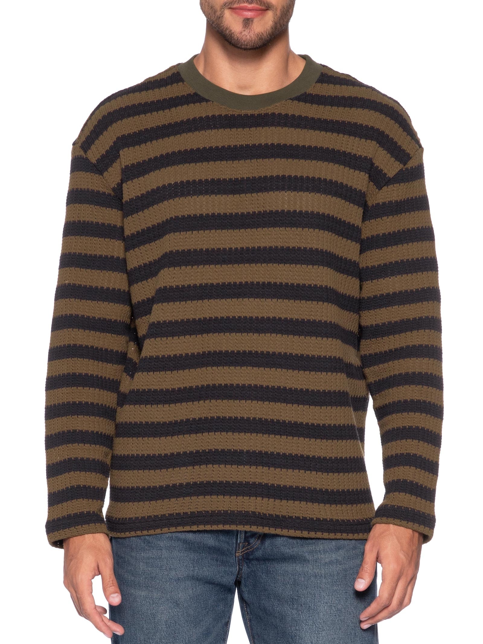 Suéter Manga Longa Masculino Rustic Therad Stripe – Marrom Osklen