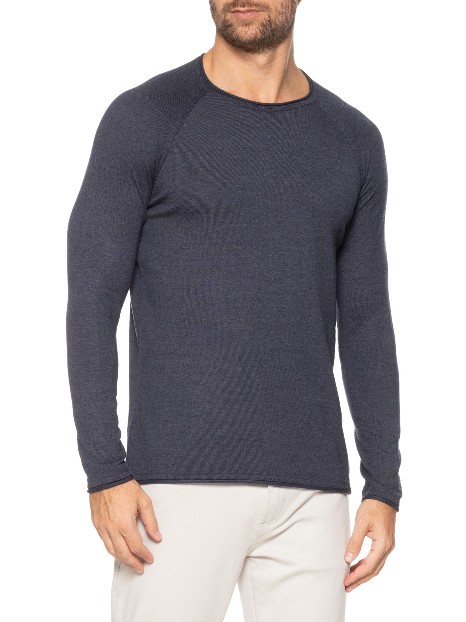 Pineapple - Suéter Masculino Básico Em Tricot Light - Azul