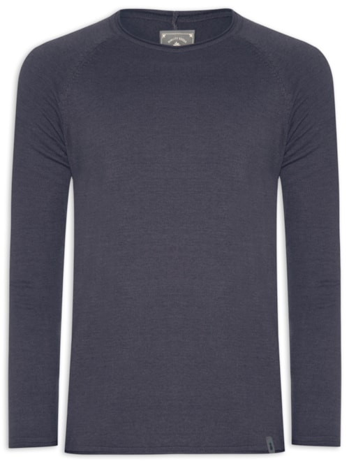 Suéter Masculino Básico Em Tricot Light – Azul