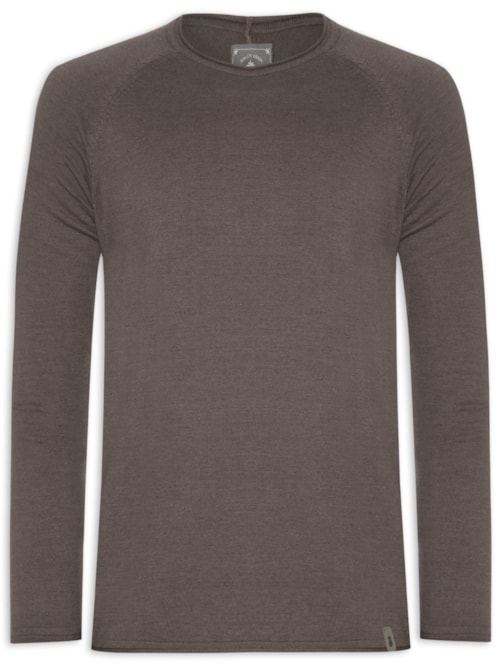 Suéter Masculino Básico Em Tricot Light – Marrom