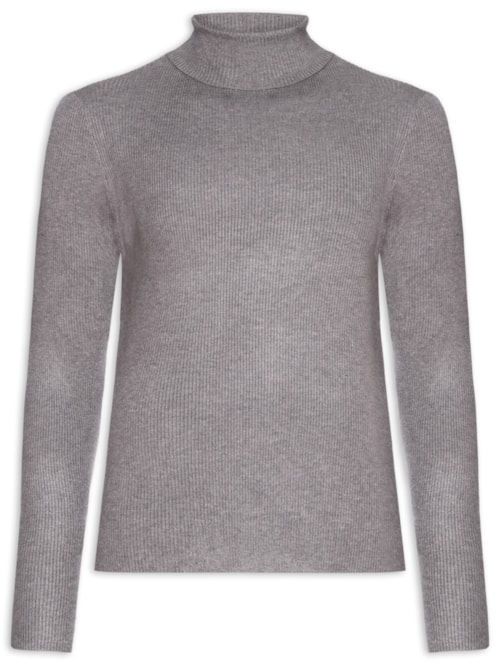Suéter Masculino Básico Gola Alta – Cinza