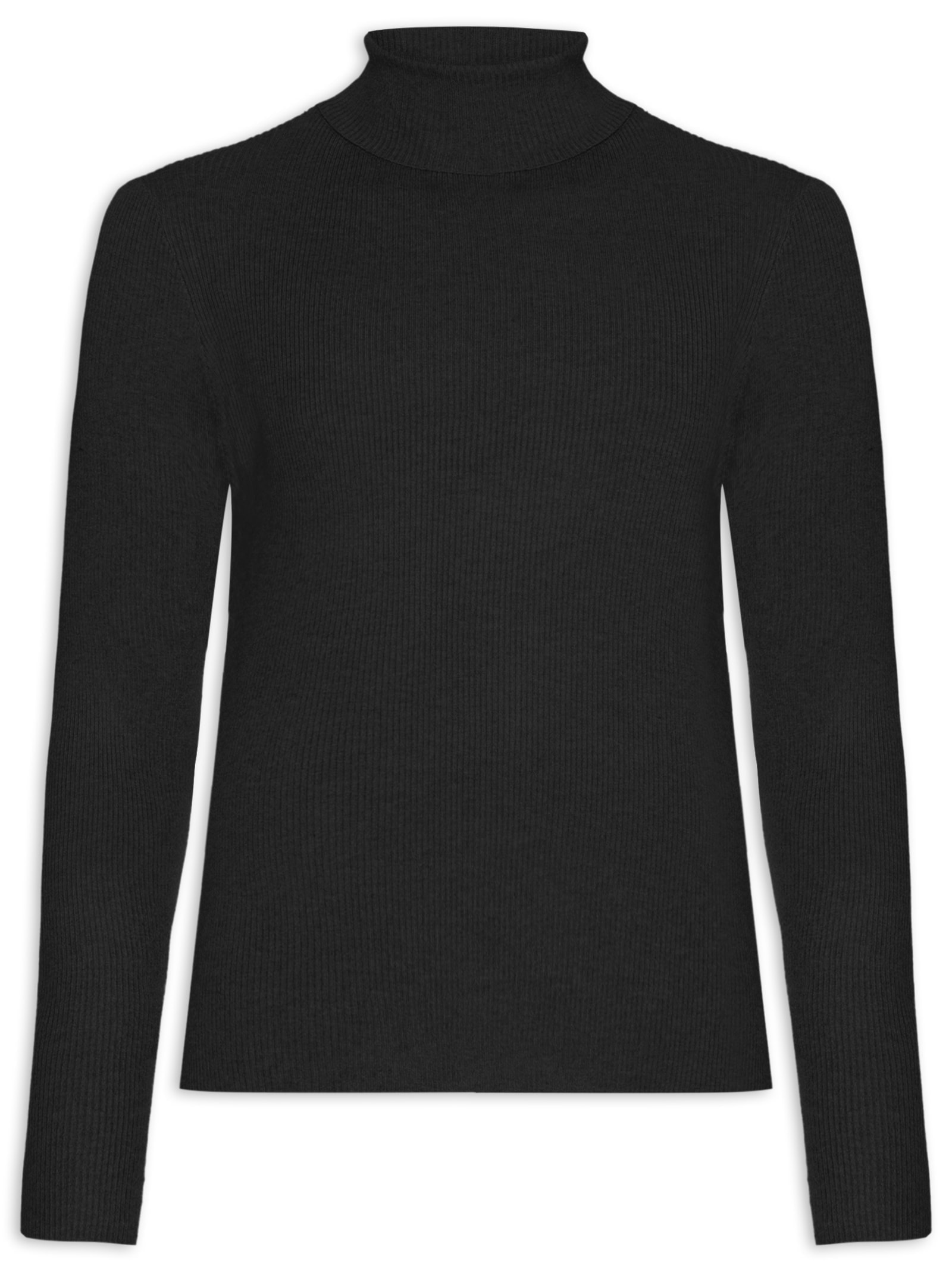 Suéter Masculino Básico Gola Alta Preto '2 Essential