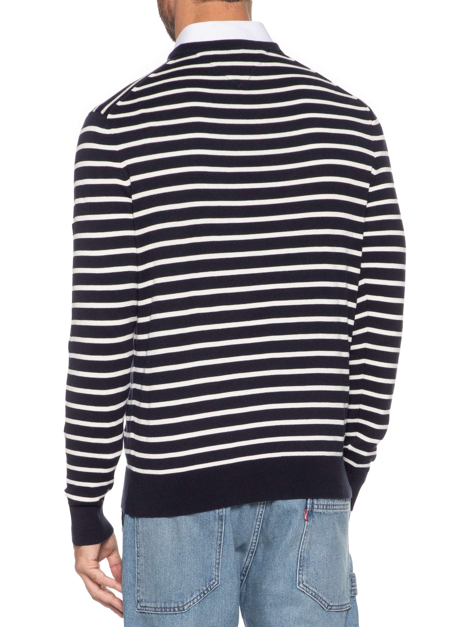 Suéter Masculino Básico Gola Careca Em Algodão Essential Azul Tommy Hilfiger