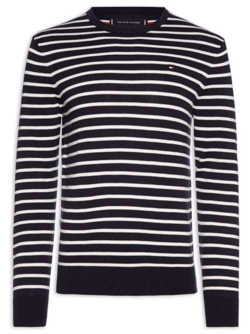 Suéter Masculino Básico Gola Careca Em Algodão Essential – Azul