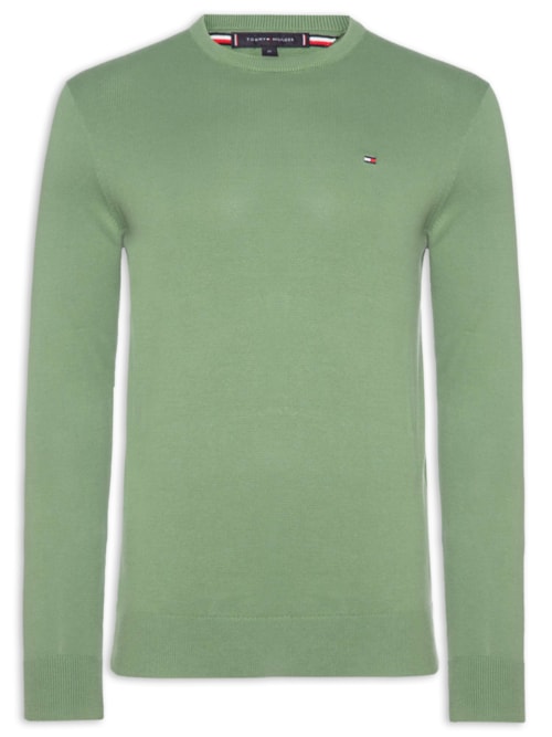 Suéter Masculino Básico Gola Careca Em Algodão Essential – Verde