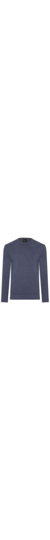 Suéter Masculino Básico Gola Careca Em Tricot - Azul