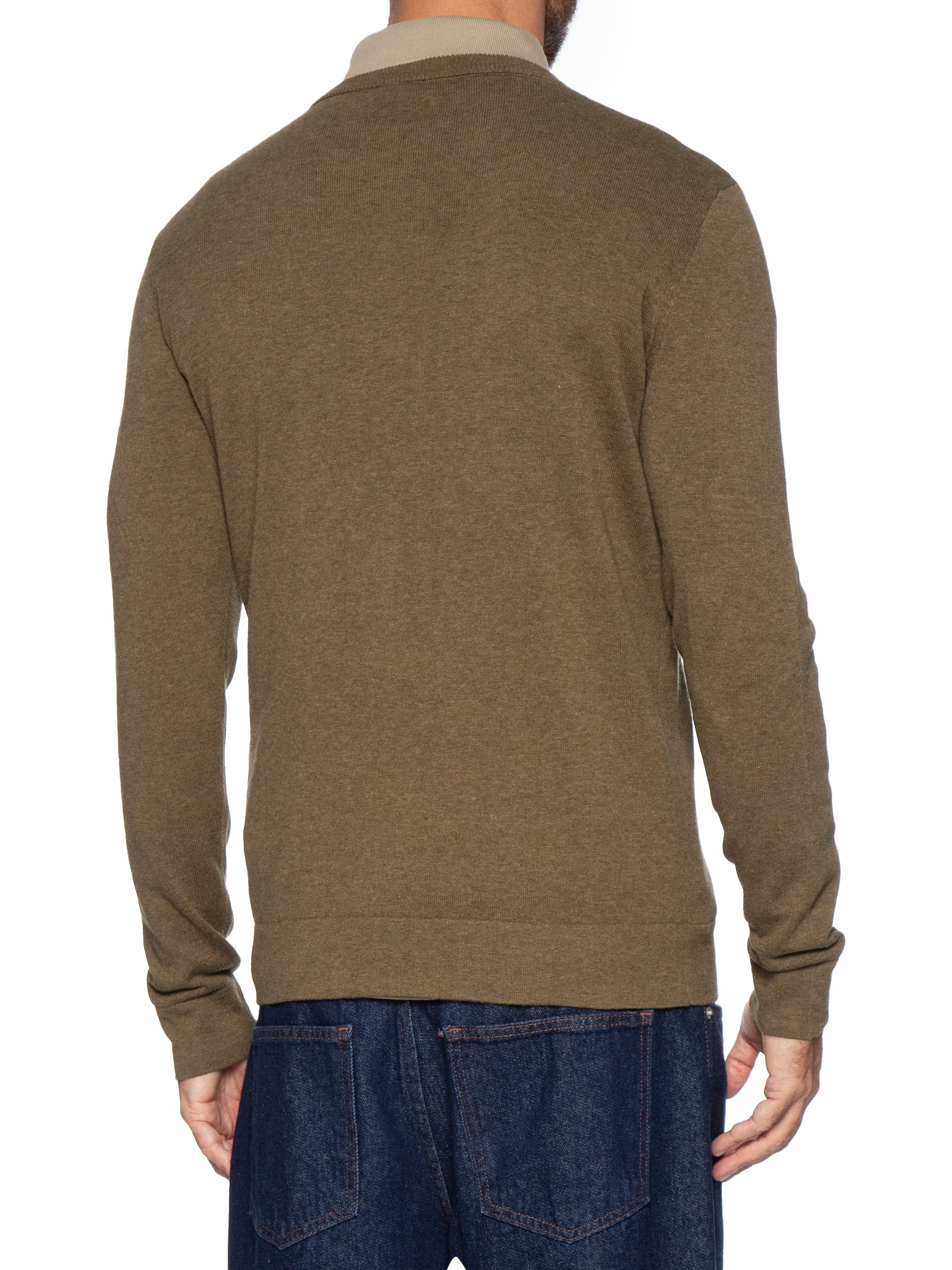 Suéter Masculino Básico Gola Careca Em Tricot Marrom Aramis