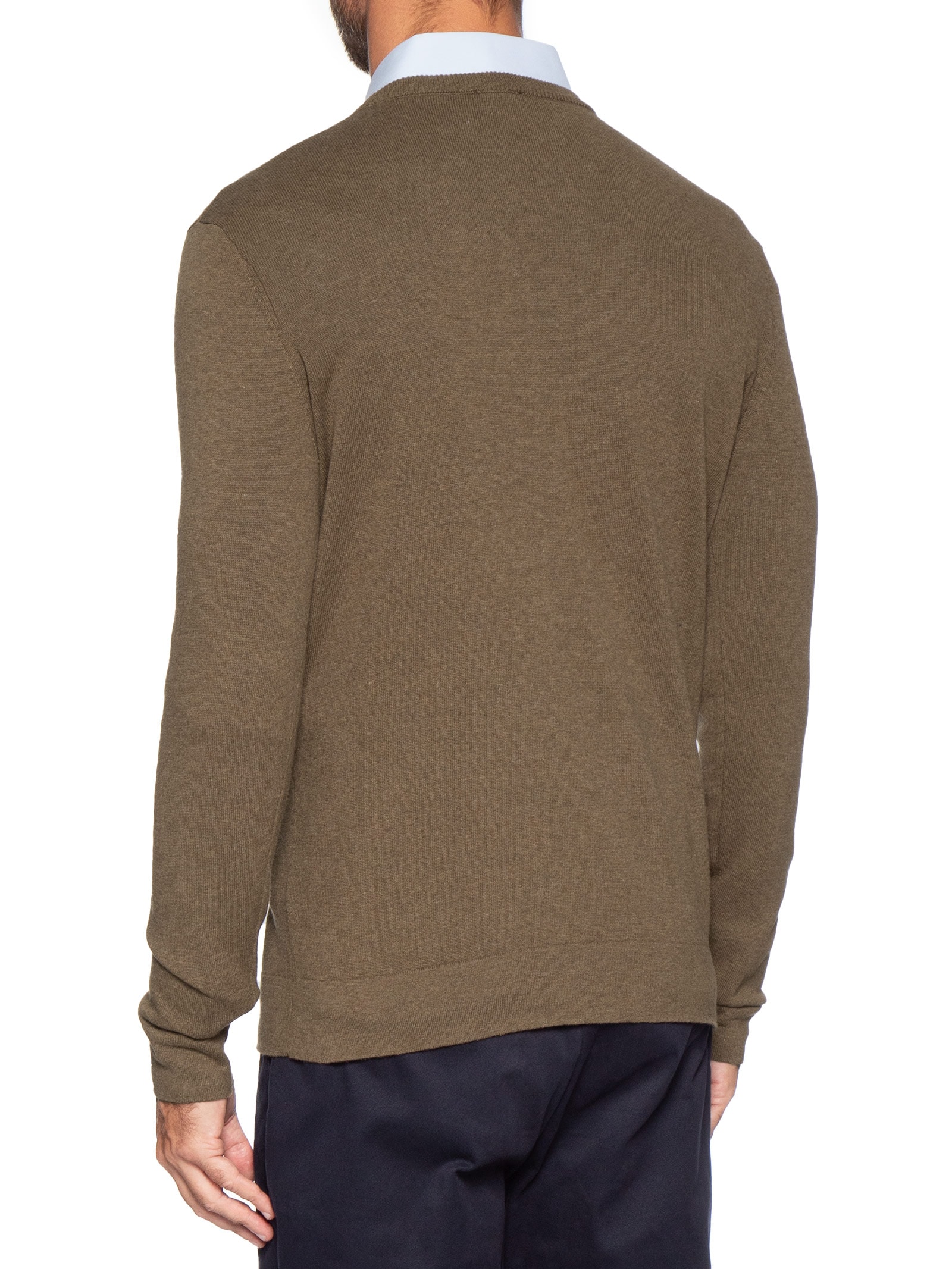 Suéter Masculino Básico Gola Careca Em Tricot Marrom Aramis