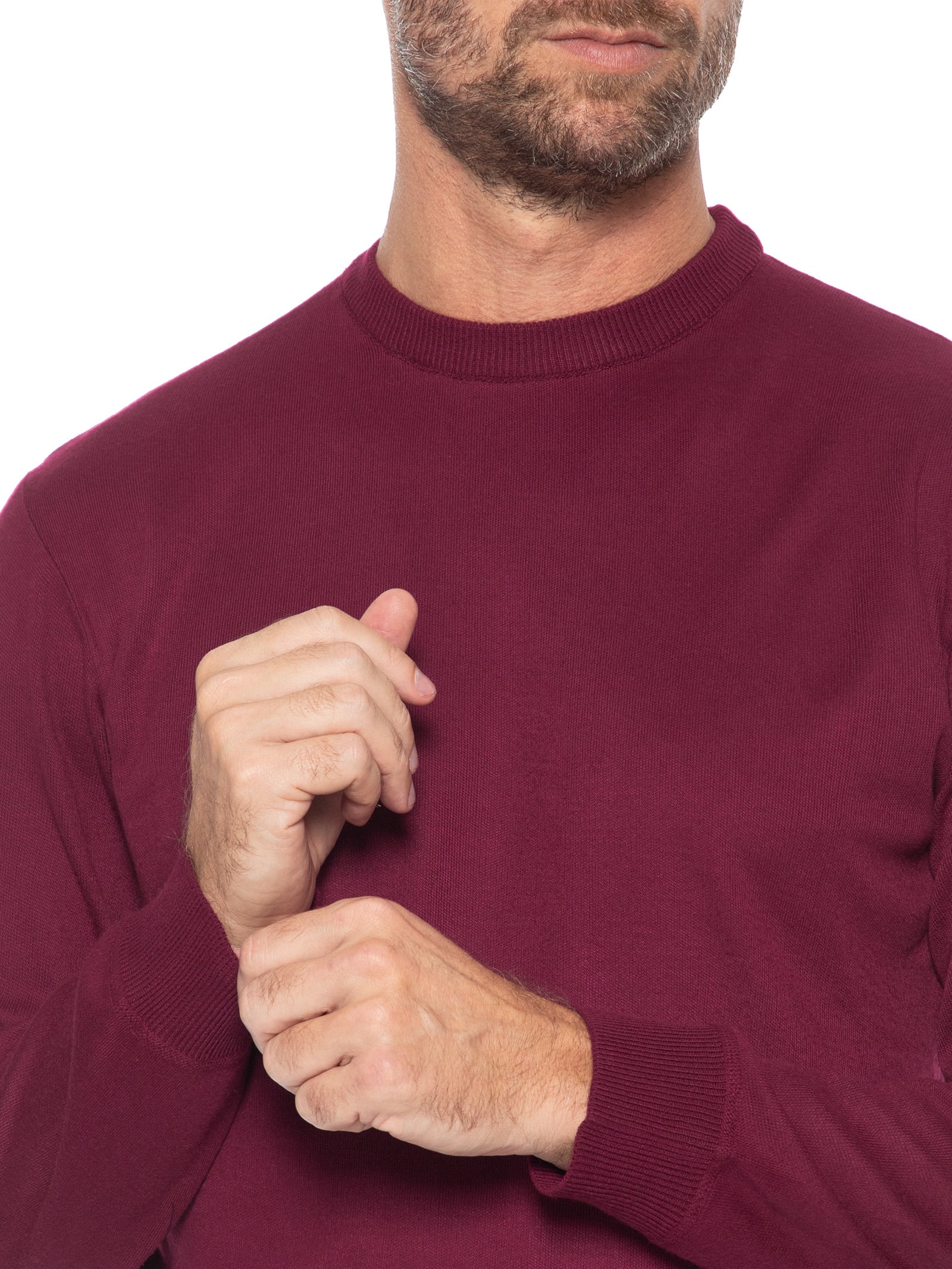 Suéter Masculino Básico Gola Careca Vermelho Basiq Men