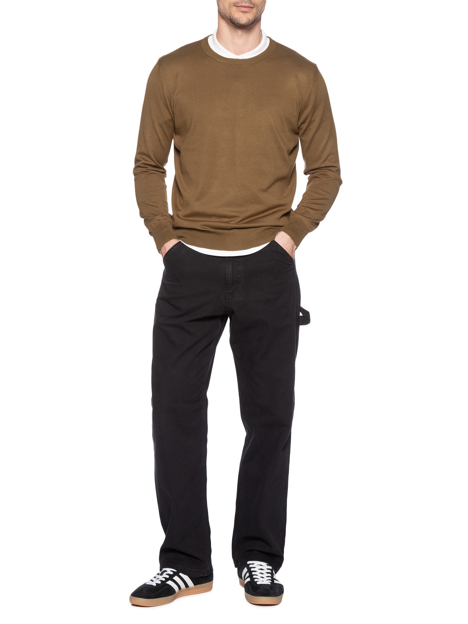 Suéter Masculino Básico Gola Redonda Marrom Basiq Men