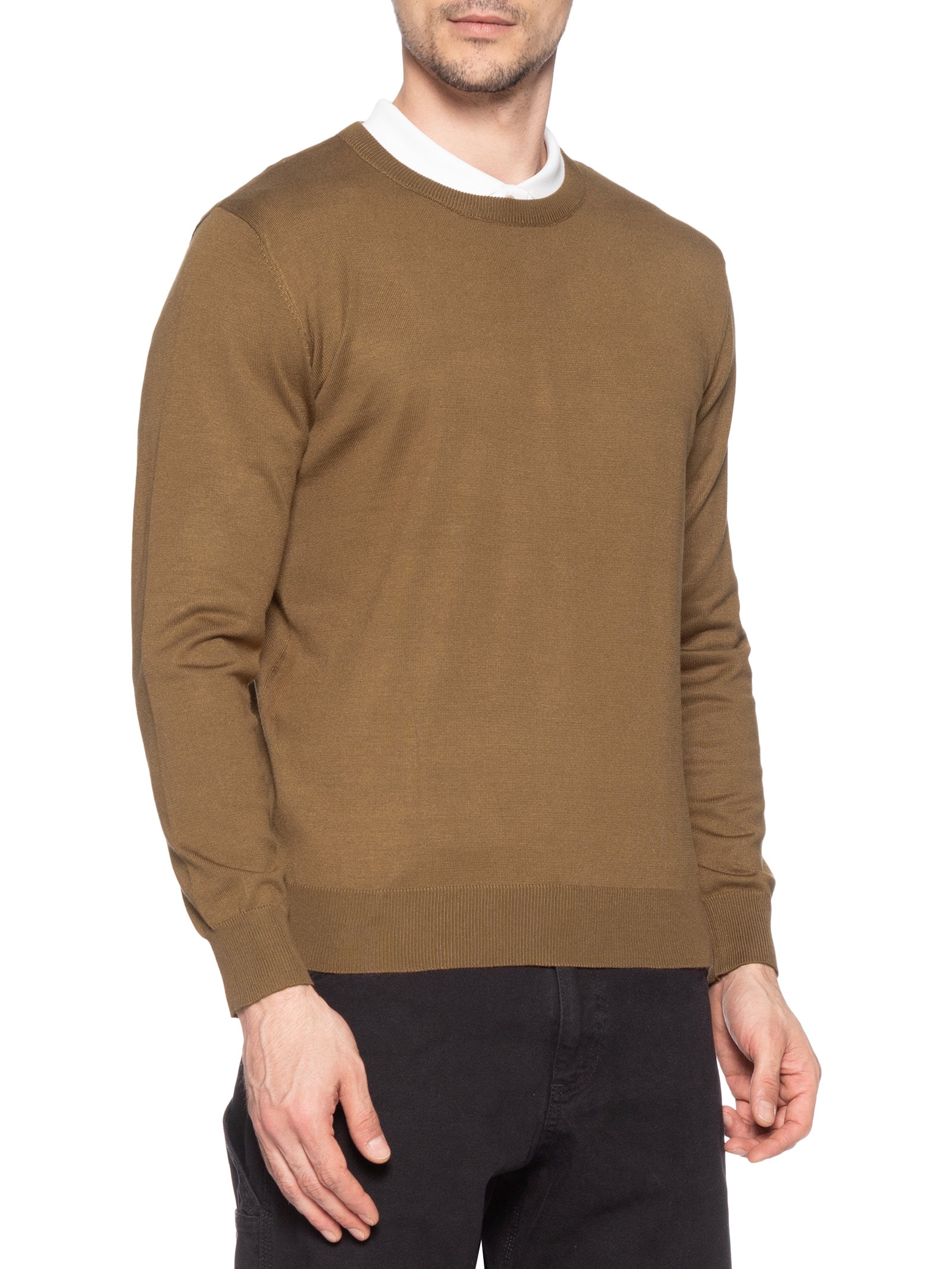 Suéter Masculino Básico Gola Redonda Marrom Basiq Men