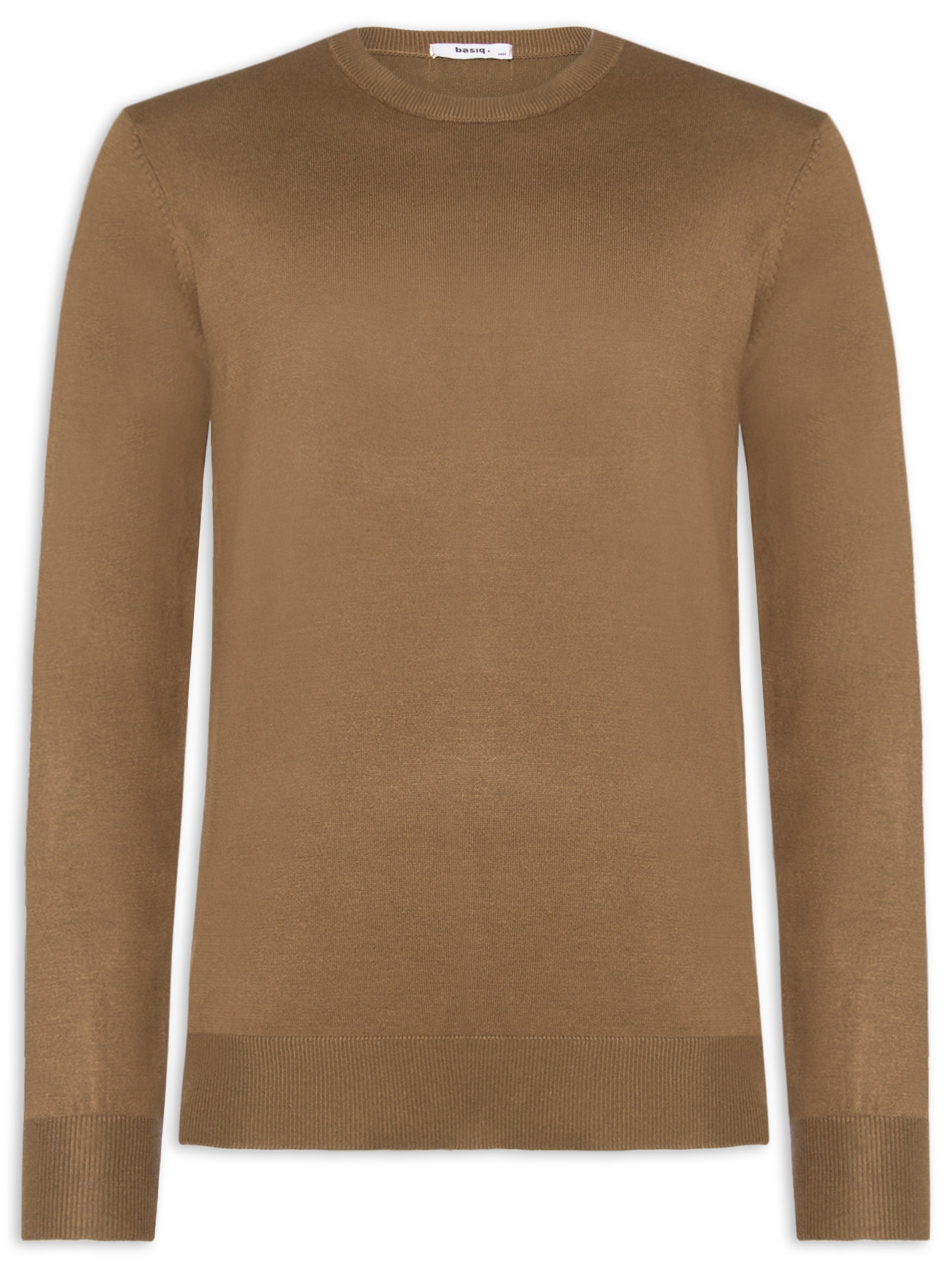 Suéter Masculino Básico Gola Redonda Marrom Basiq Men