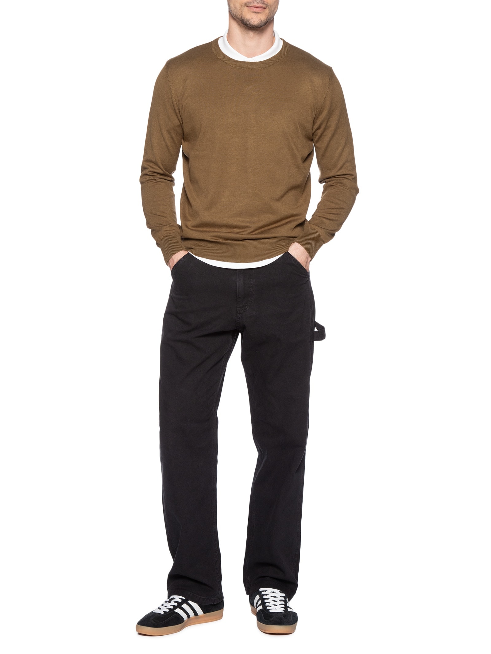 Suéter Masculino Básico Gola Redonda Marrom Basiq Men