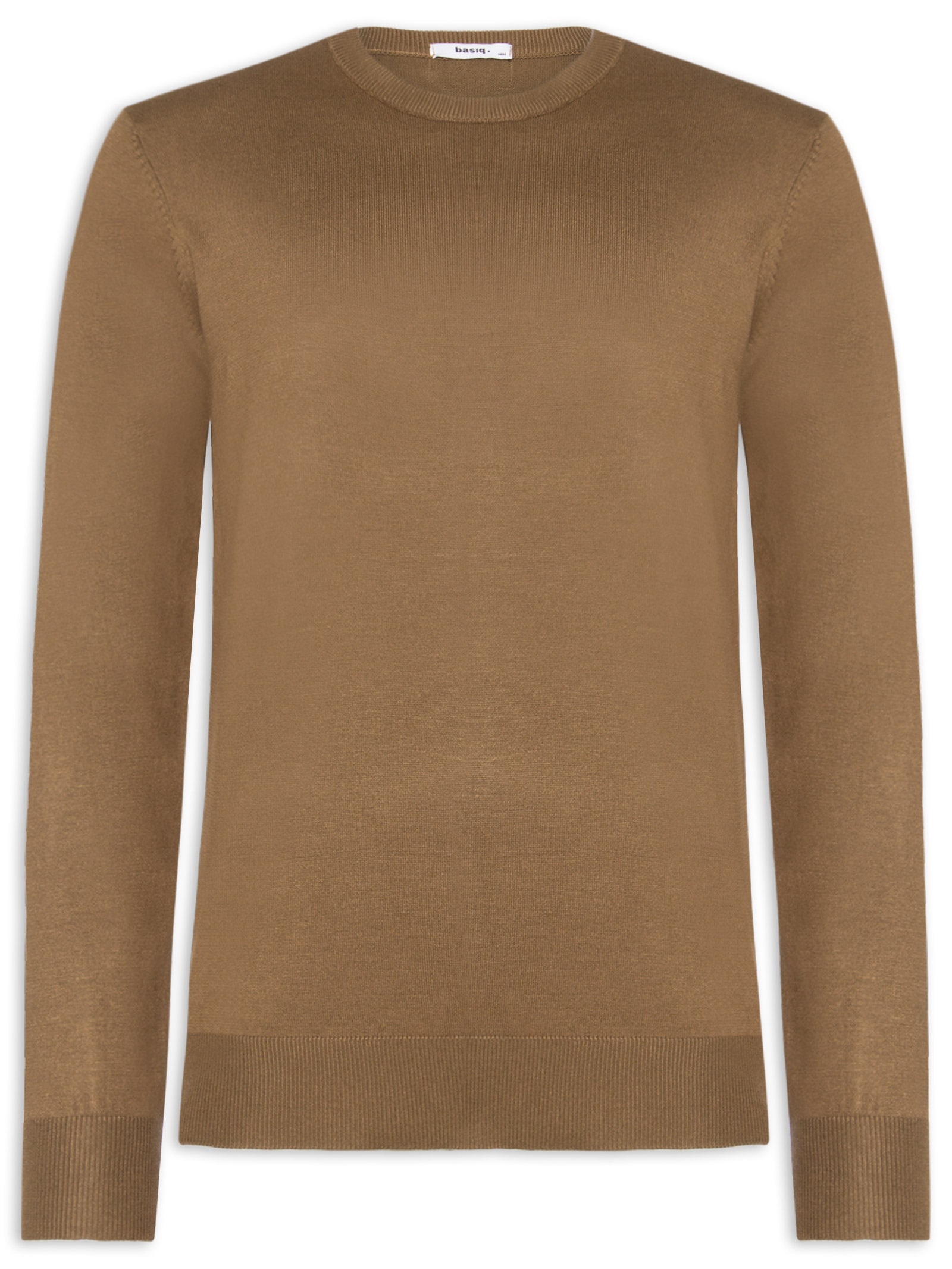 Suéter Masculino Básico Gola Redonda Marrom Basiq Men