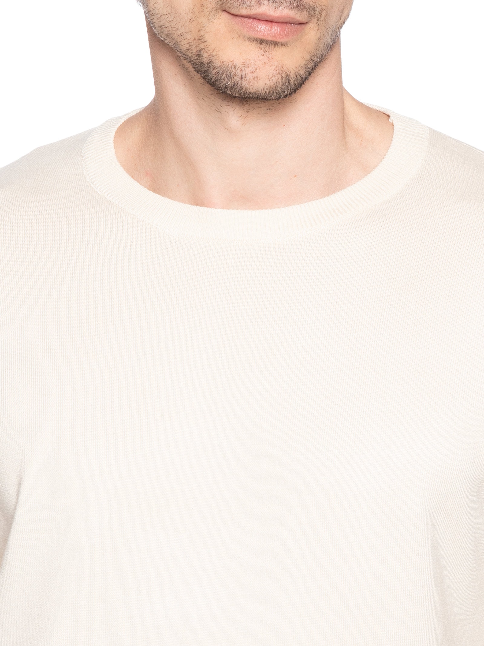 Suéter Masculino Básico Gola Redonda Off White Basiq Men