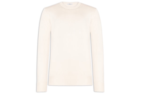 Suéter Masculino Básico Gola Redonda - Off White