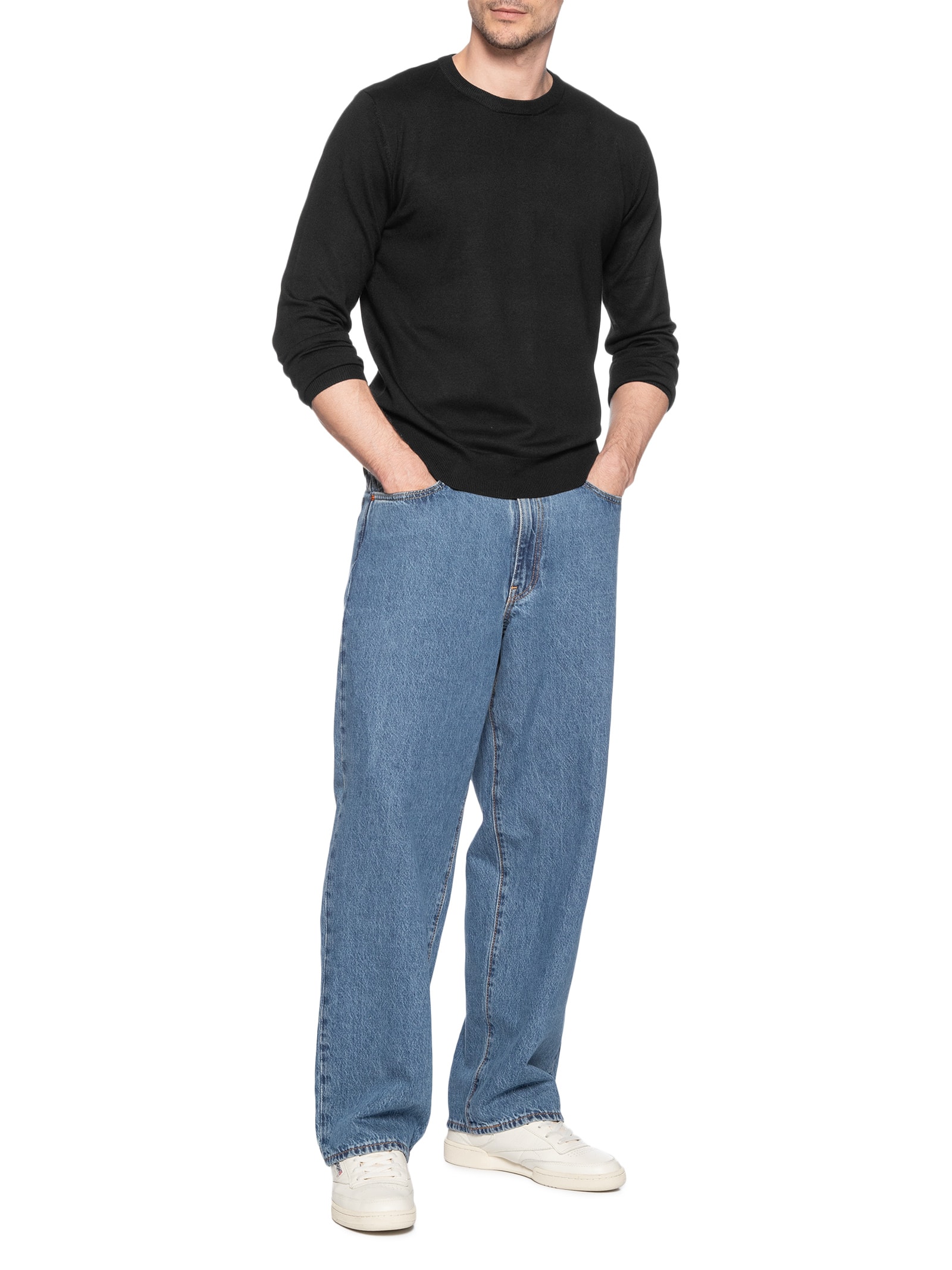 Suéter Masculino Básico Gola Redonda Preto Basiq Men