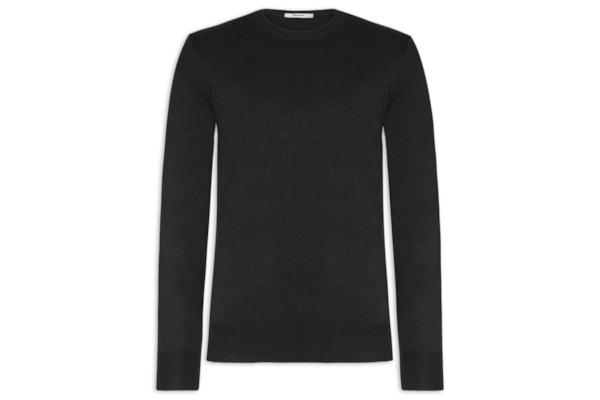 Suéter Masculino Básico Gola Redonda - Preto