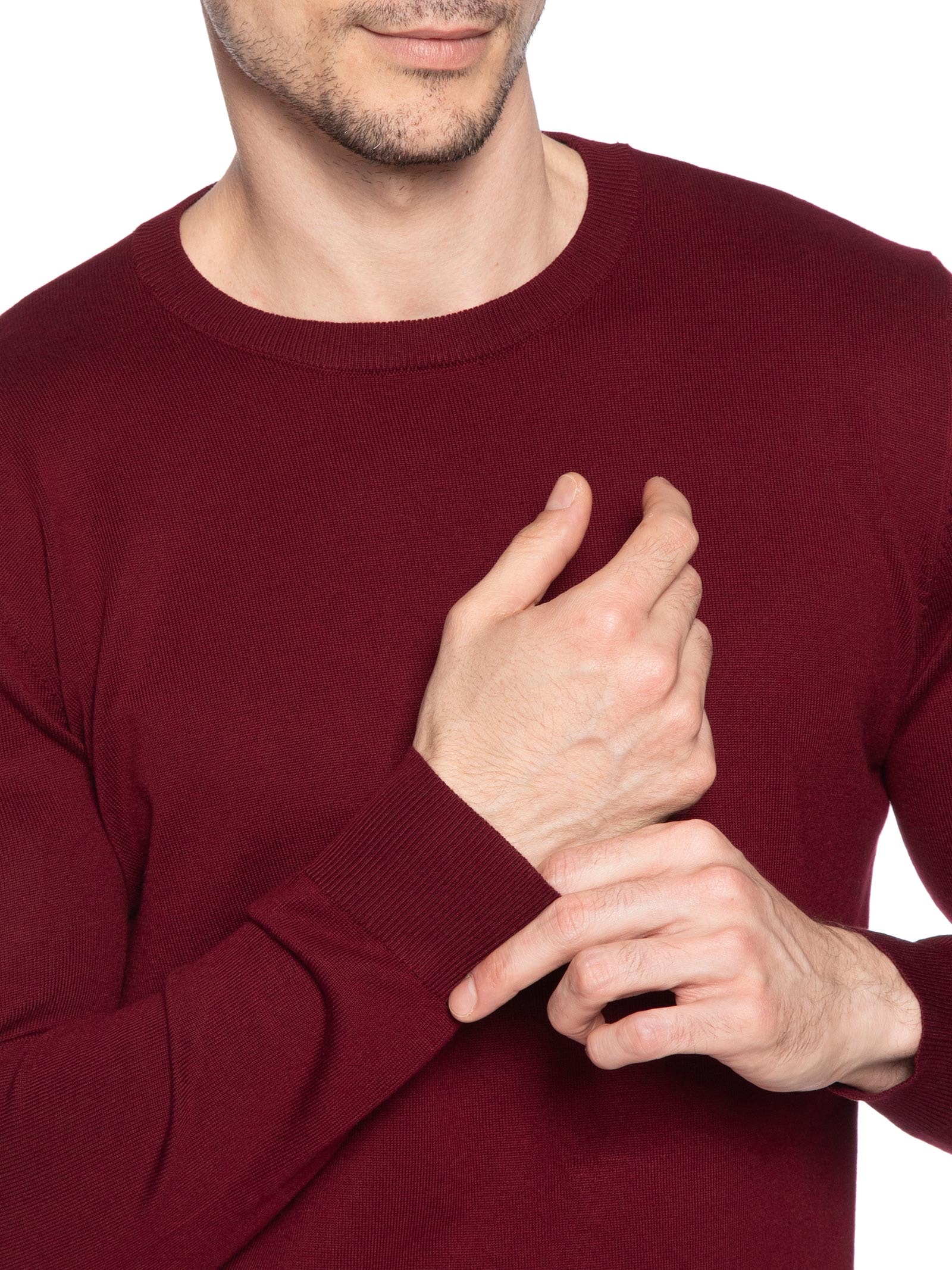 Suéter Masculino Básico Gola Redonda Vermelho Basiq Men