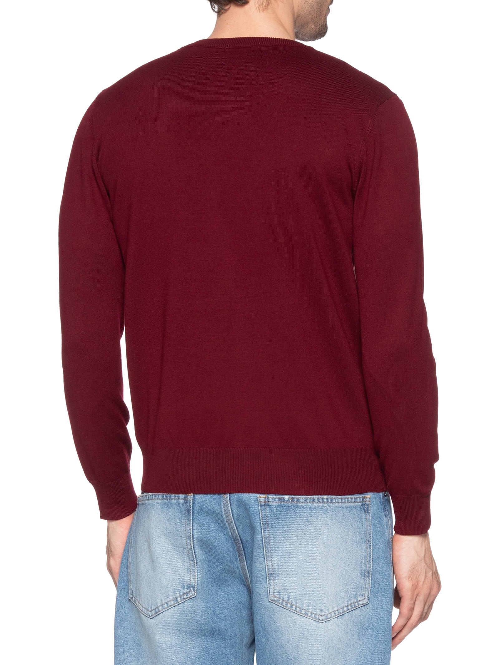 Suéter Masculino Básico Gola Redonda Vermelho Basiq Men