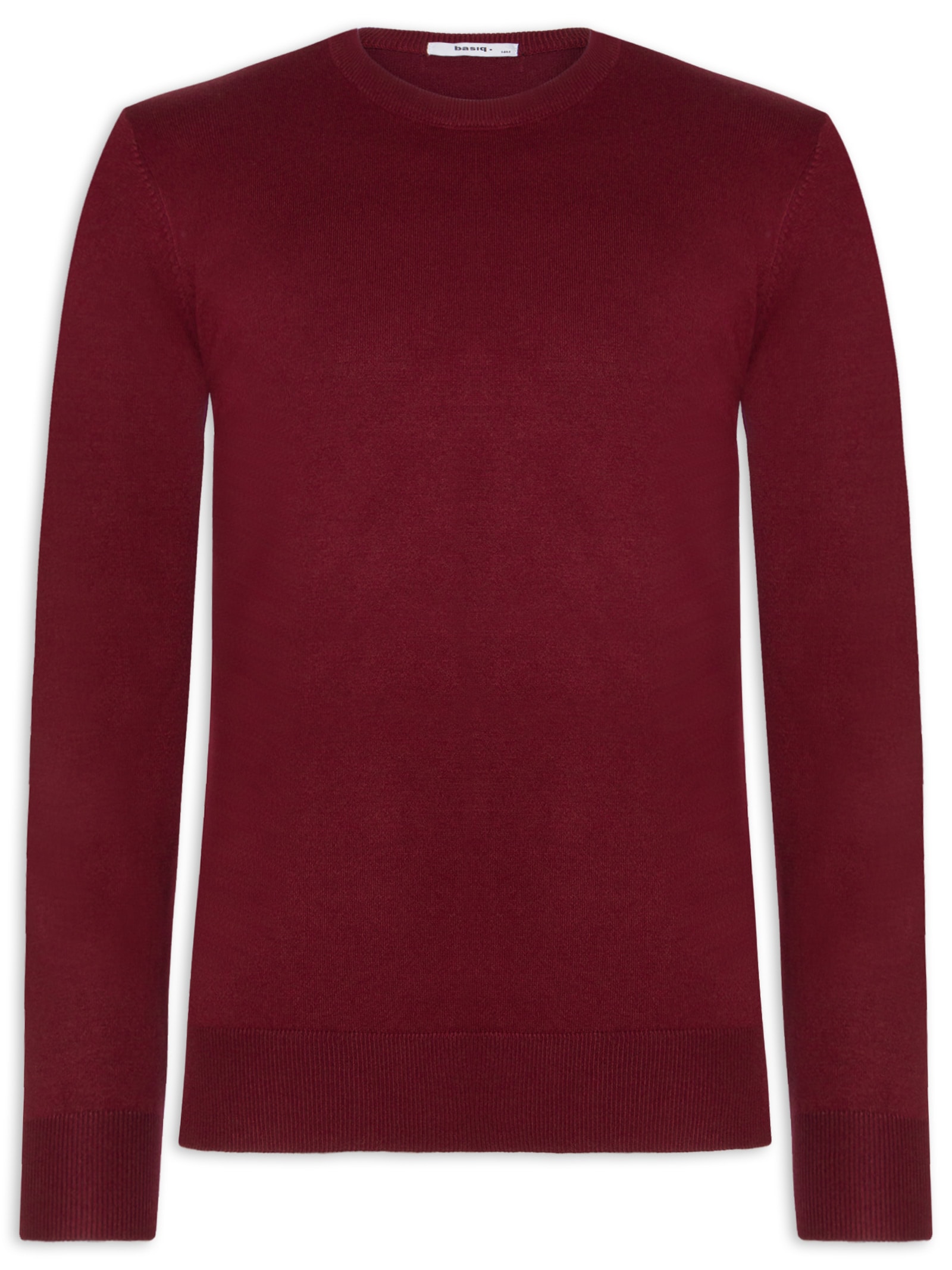 Suéter Masculino Básico Gola Redonda Vermelho Basiq Men