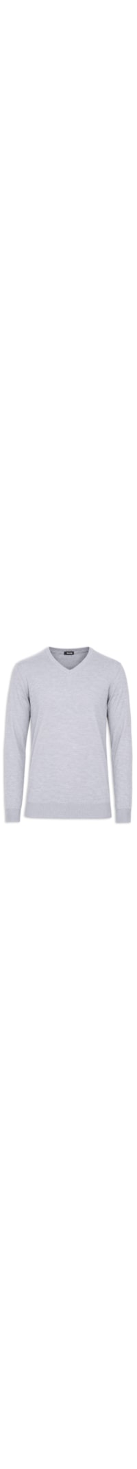Suéter Masculino Básico Gola V - Cinza