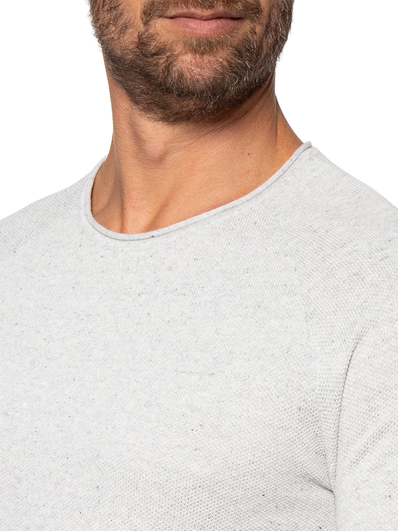 Suéter Masculino Básico Hill Gola Careca Cinza Jack & Jones