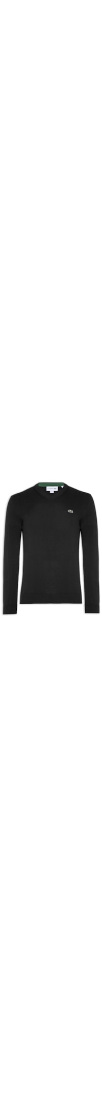 Suéter Masculino Básico Regular Fit Gola V Em Algodão - Preto