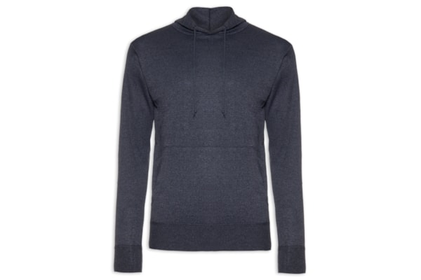 Suéter Masculino Bolso Canguru E Capuz - Azul