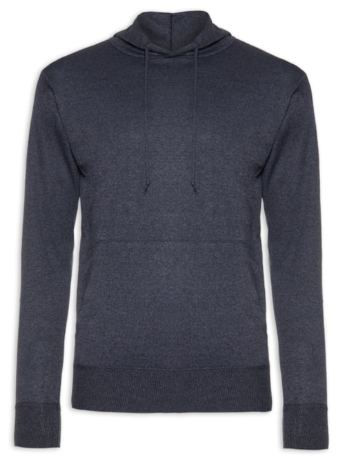 Suéter Masculino Bolso Canguru E Capuz – Azul