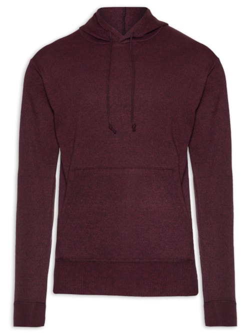 Suéter Masculino Bolso Canguru E Capuz - Vinho