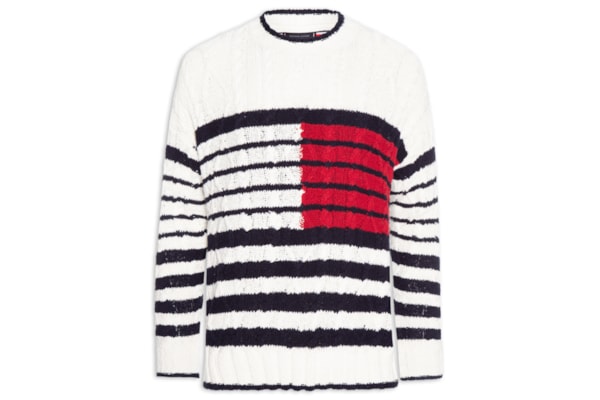 Suéter Masculino Breton Flag Tricot Trançado - Branco
