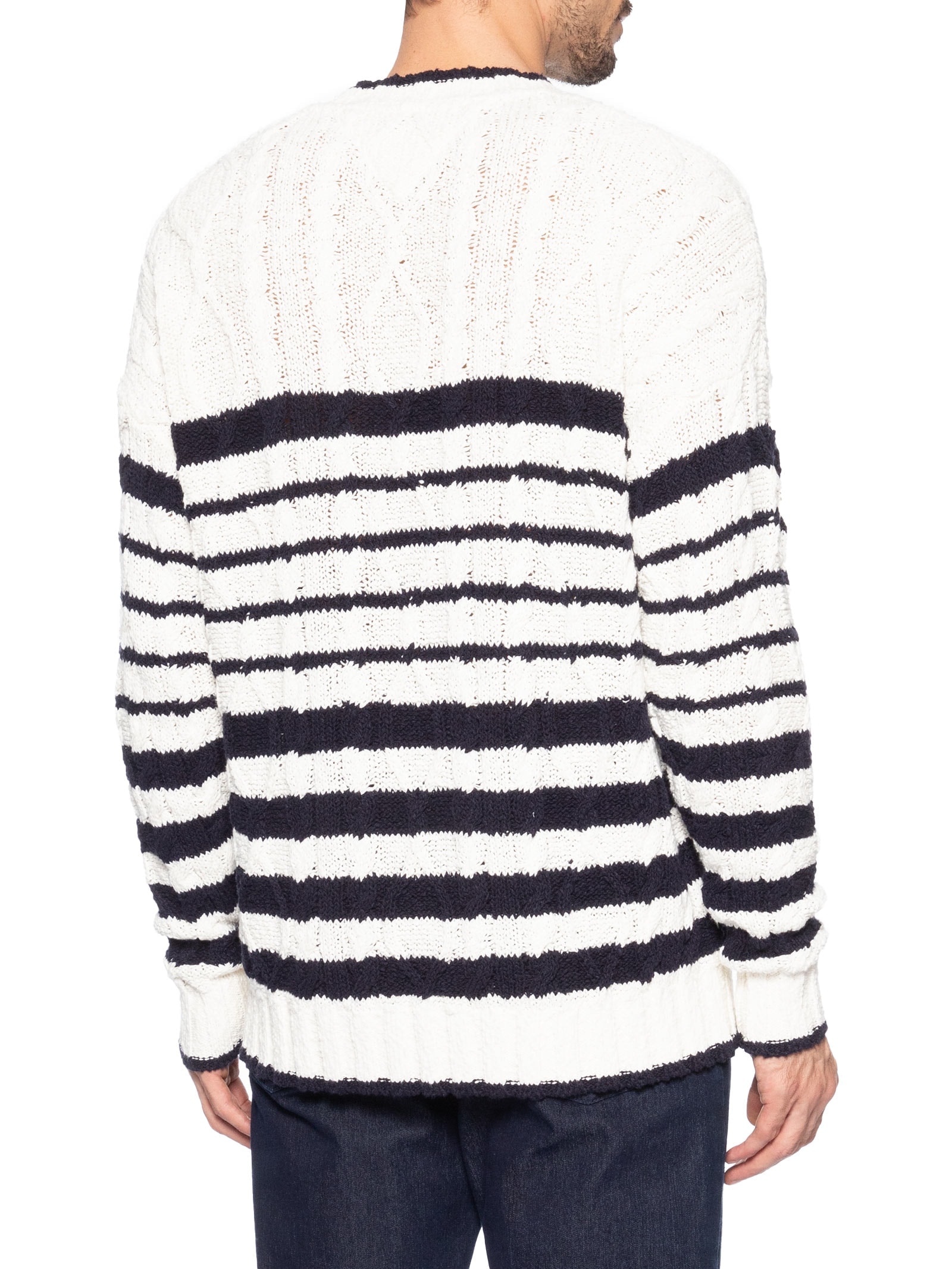 Suéter Masculino Breton Flag Tricot Trançado Branco Tommy Hilfiger