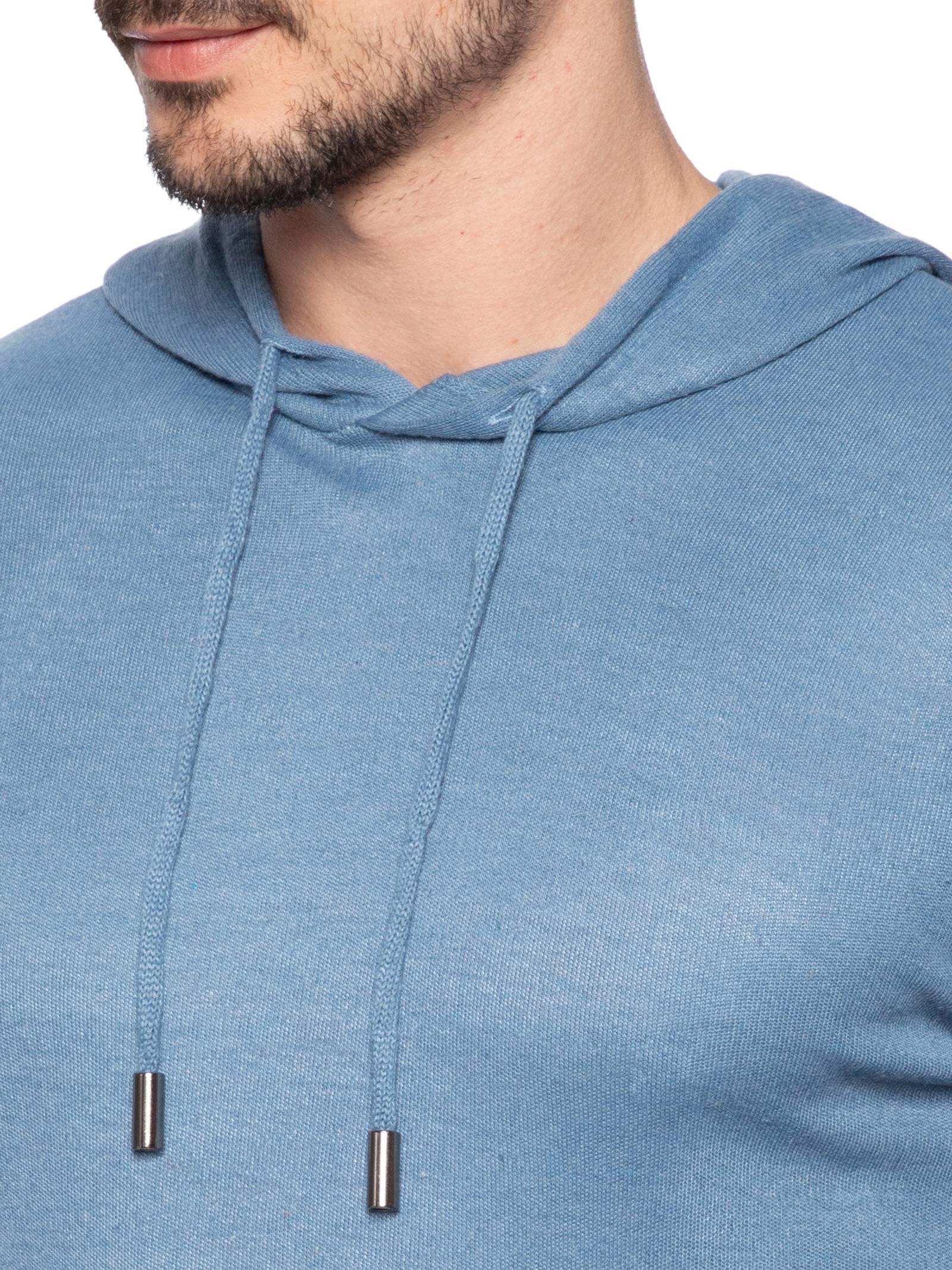 Suéter Masculino Capuz E Bolso Canguru Azul '2 Essential