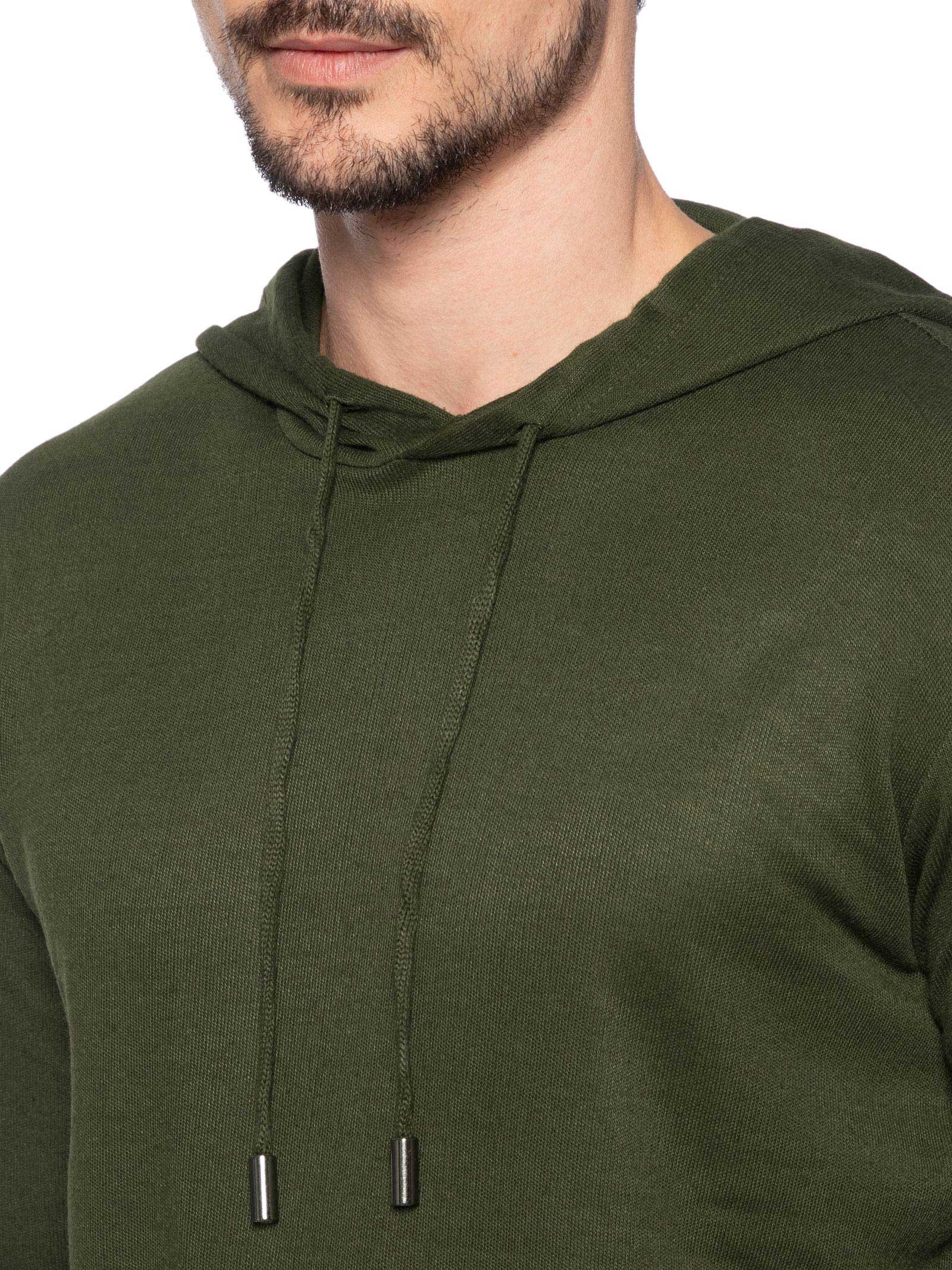 Suéter Masculino Capuz E Bolso Canguru Verde '2 Essential