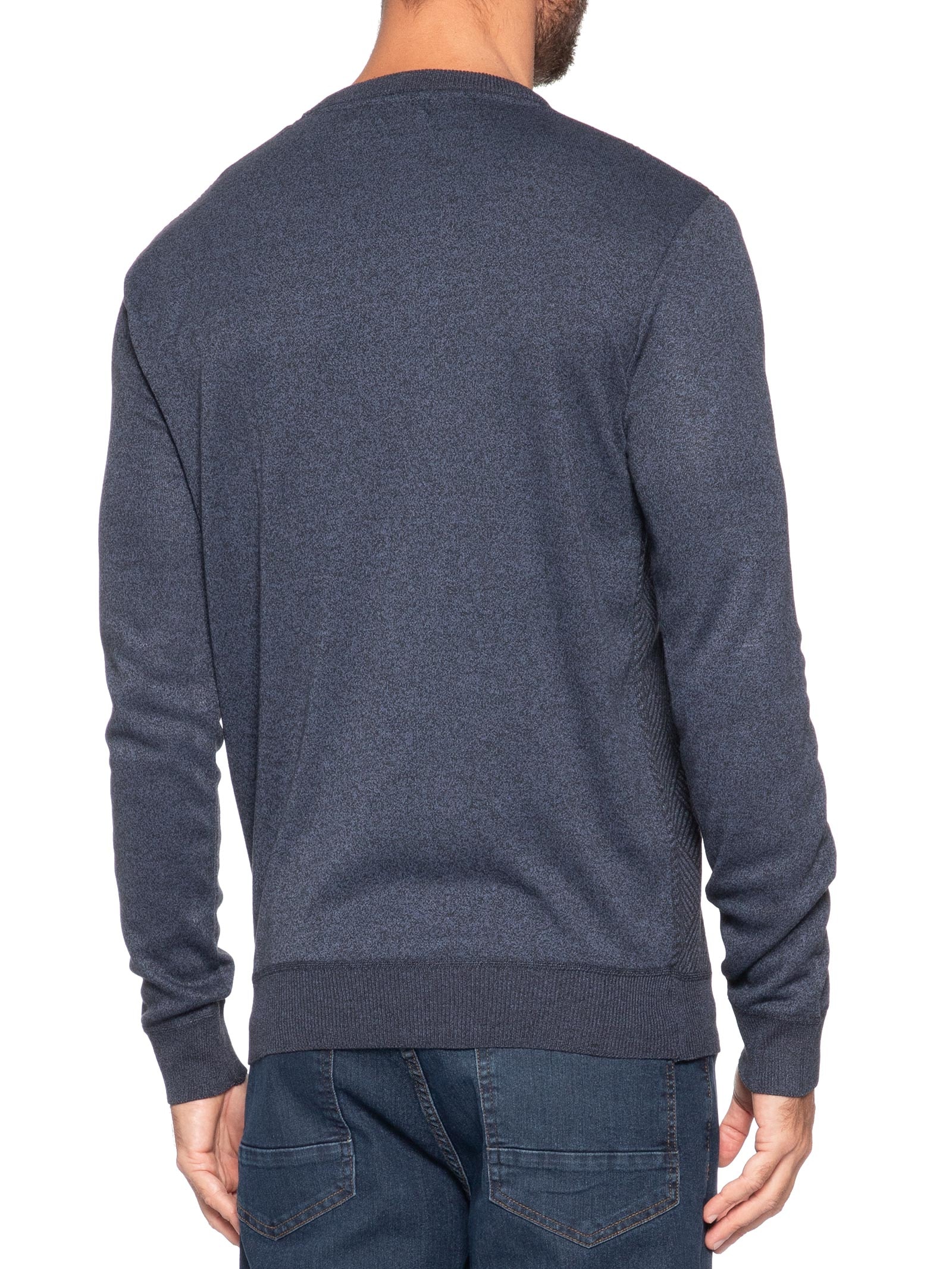 Suéter Masculino Careca Textura Chevron Azul '2 Essential